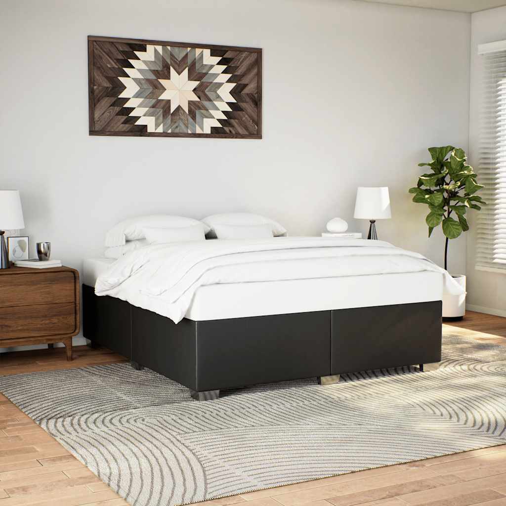 Bed Frame Without Mattress Black Single Faux Leather