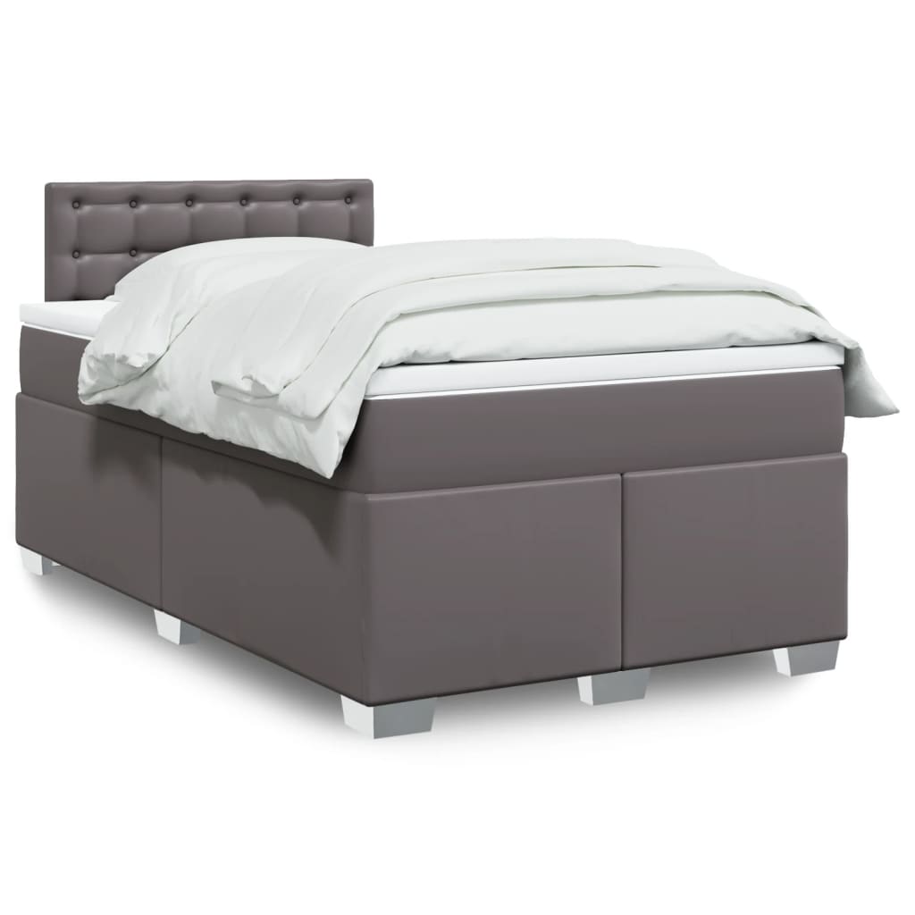 Box Spring Bed With Mattress Faux Leather