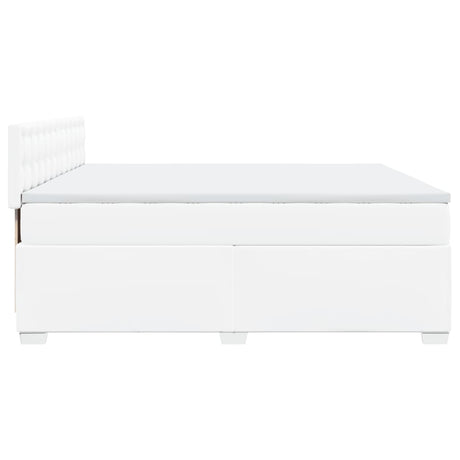 Box Spring Bed With Mattress Faux Leather