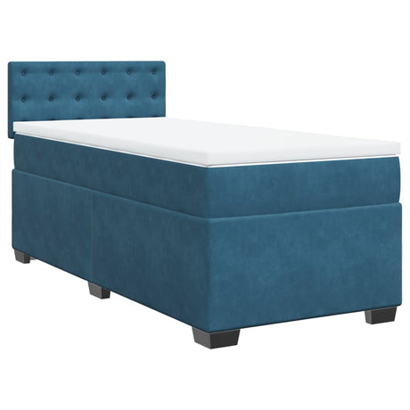 Box Spring Bed With Mattress Dark Velvet
