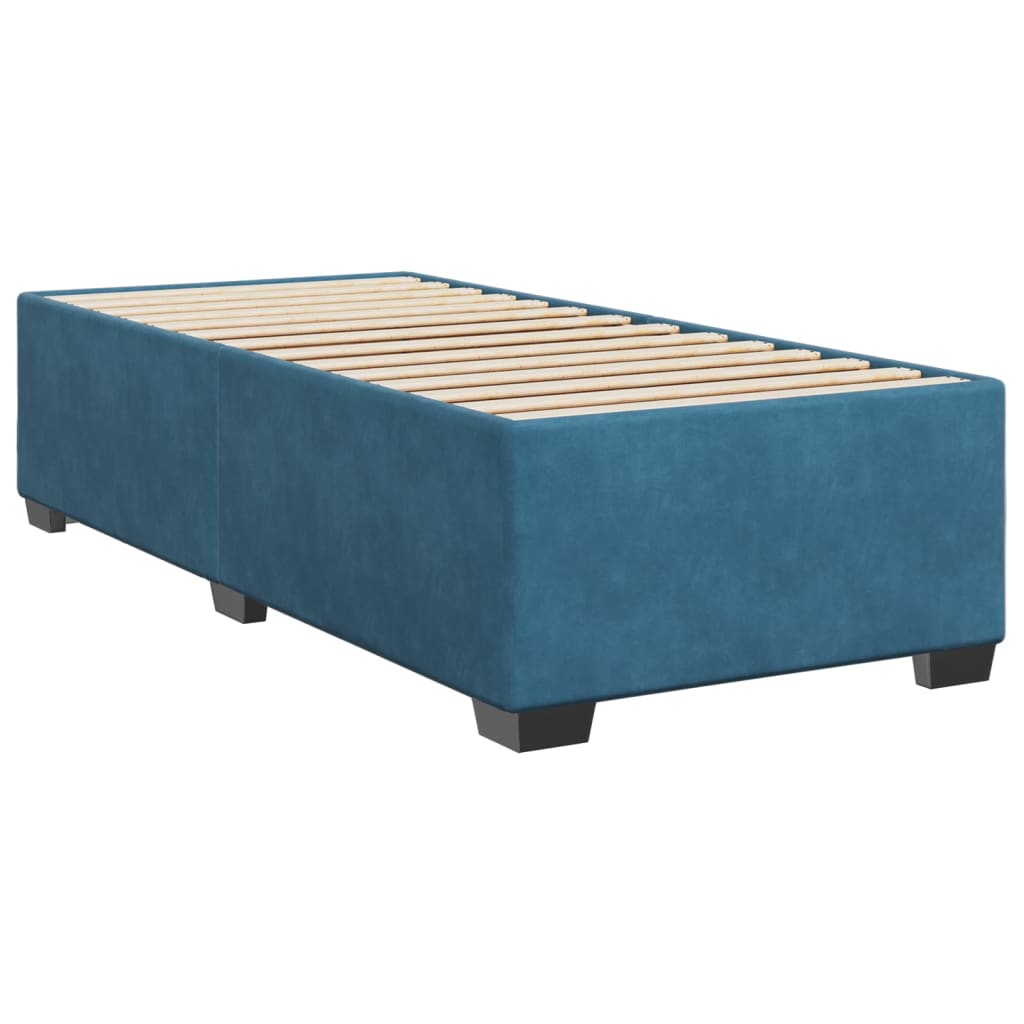 Box Spring Bed With Mattress Dark Velvet