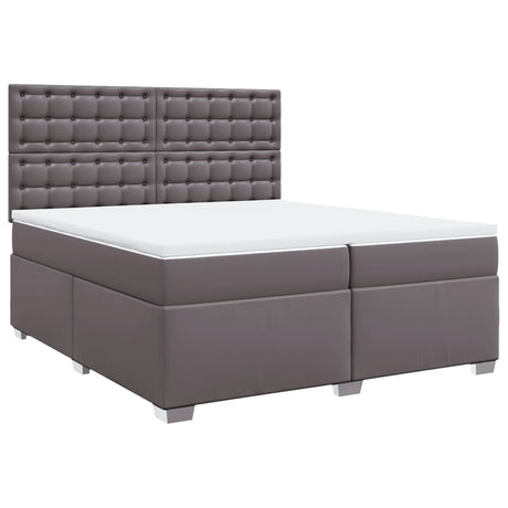 Box Spring Bed With Mattress Faux Leather