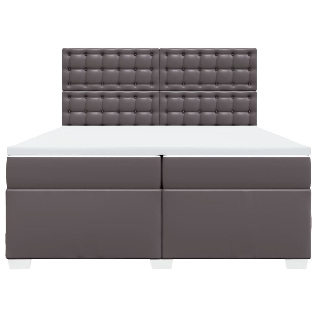 Box Spring Bed With Mattress Faux Leather