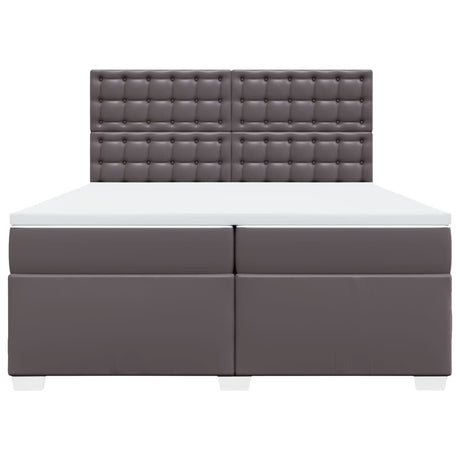 Box Spring Bed With Mattress Faux Leather