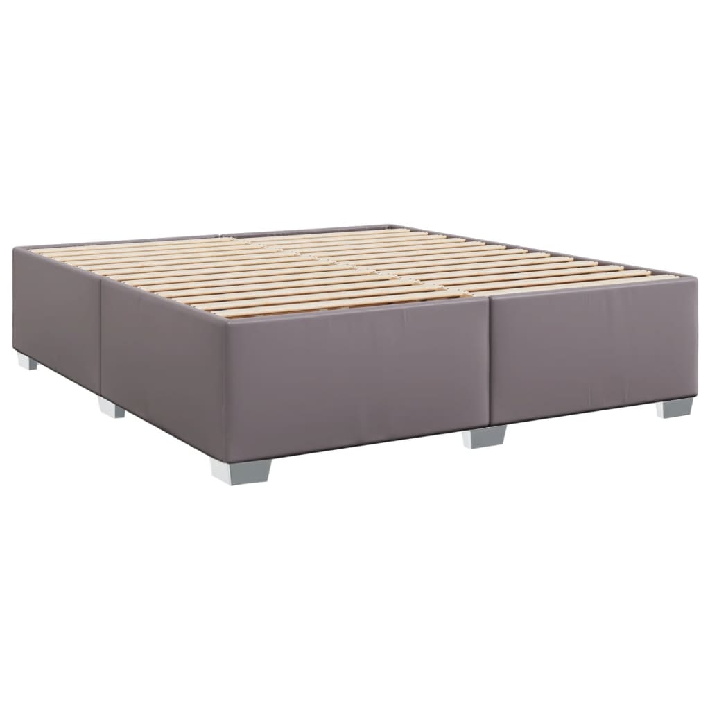 Box Spring Bed With Mattress Faux Leather