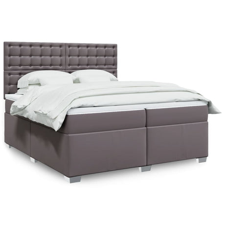 Box Spring Bed With Mattress Faux Leather
