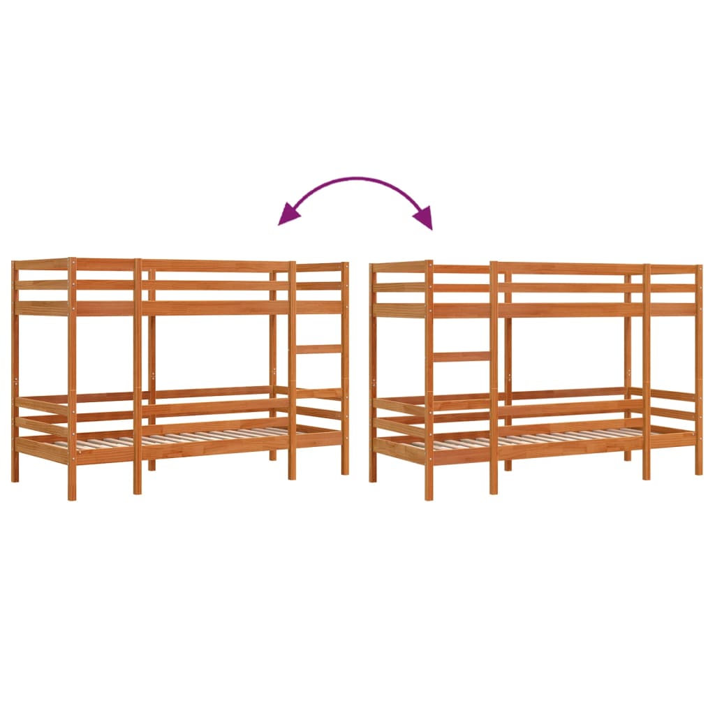 Bunk Bed Without Mattress Single Solid Wood Pine