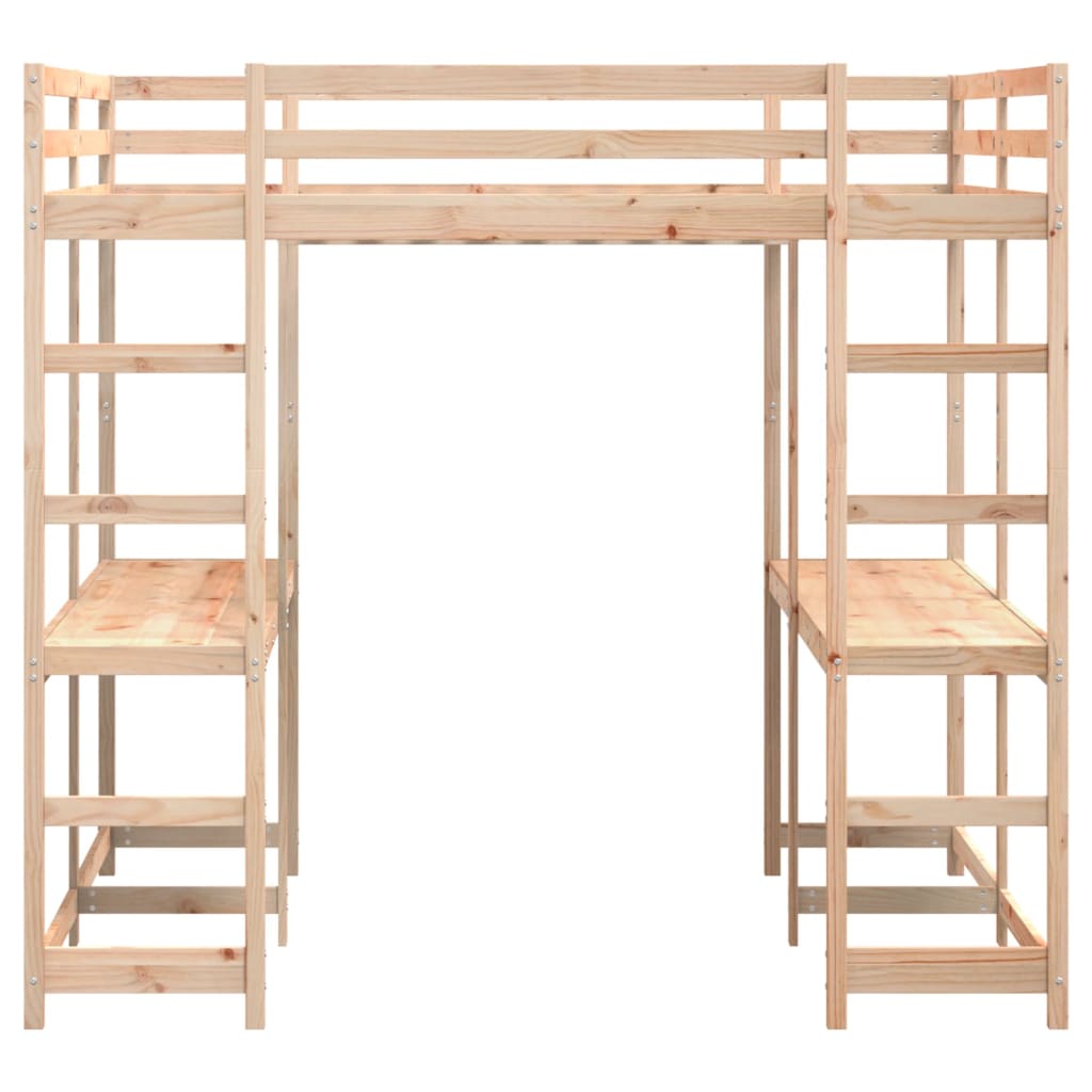 Loft Bed With Desk And Ladder Super King Solid Wood Pine