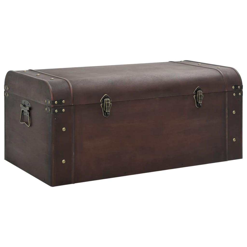 Treasure Chest With Latches Dark Brown Plywood