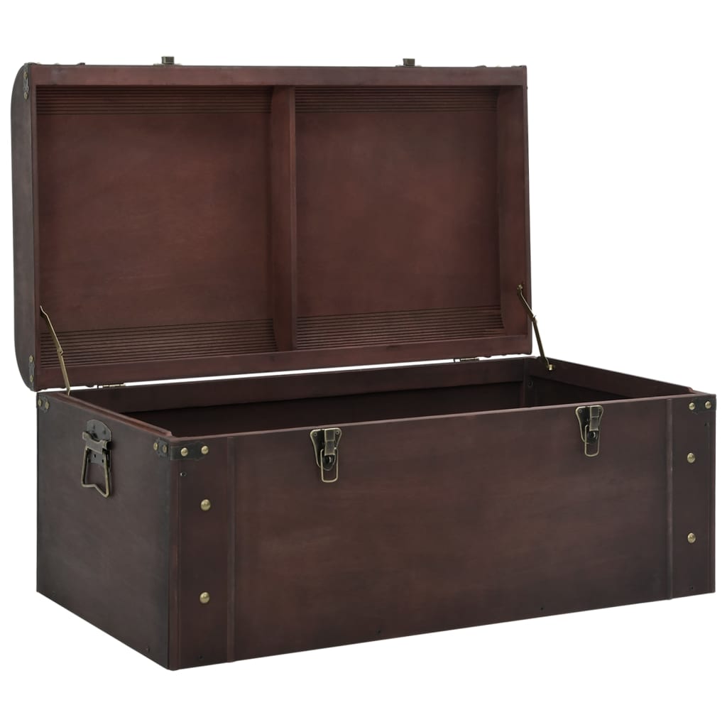 Treasure Chest With Latches Dark Brown Plywood
