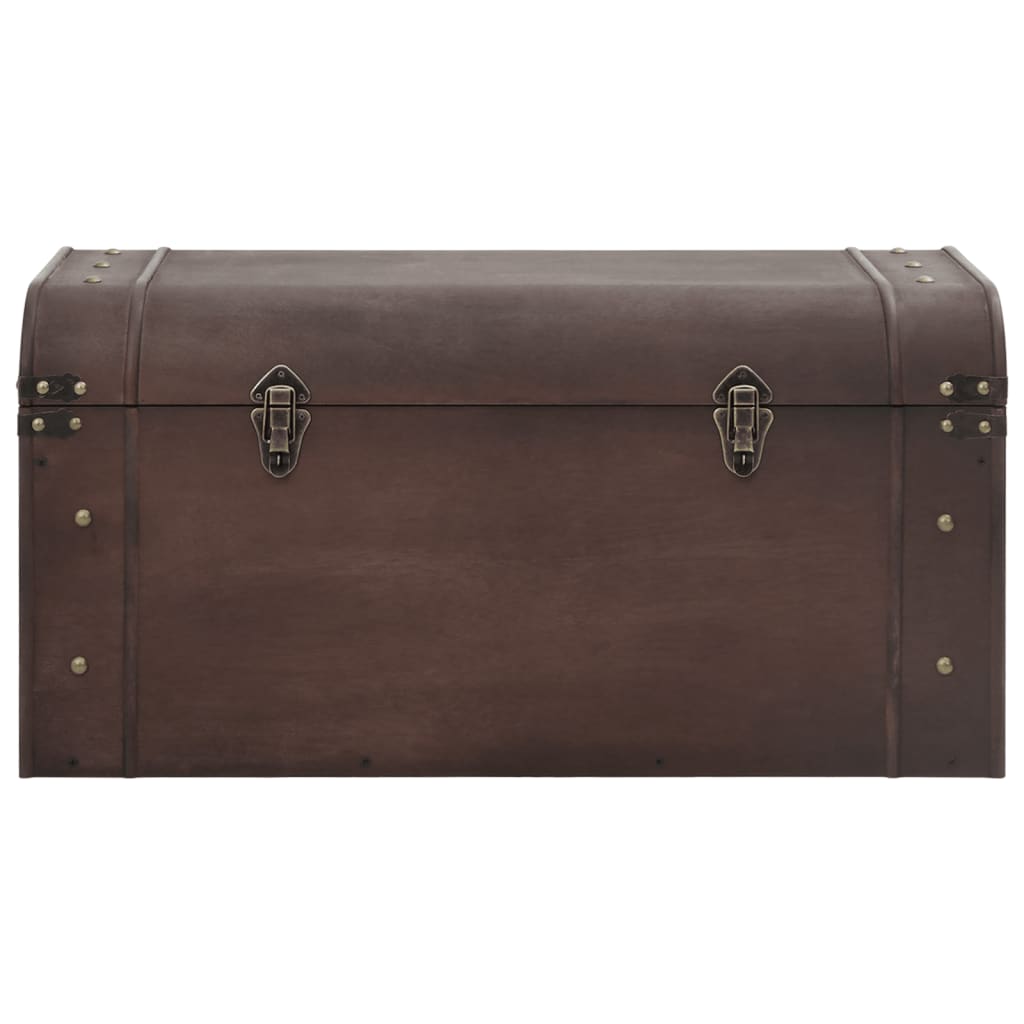 Treasure Chest With Latches Dark Brown Plywood
