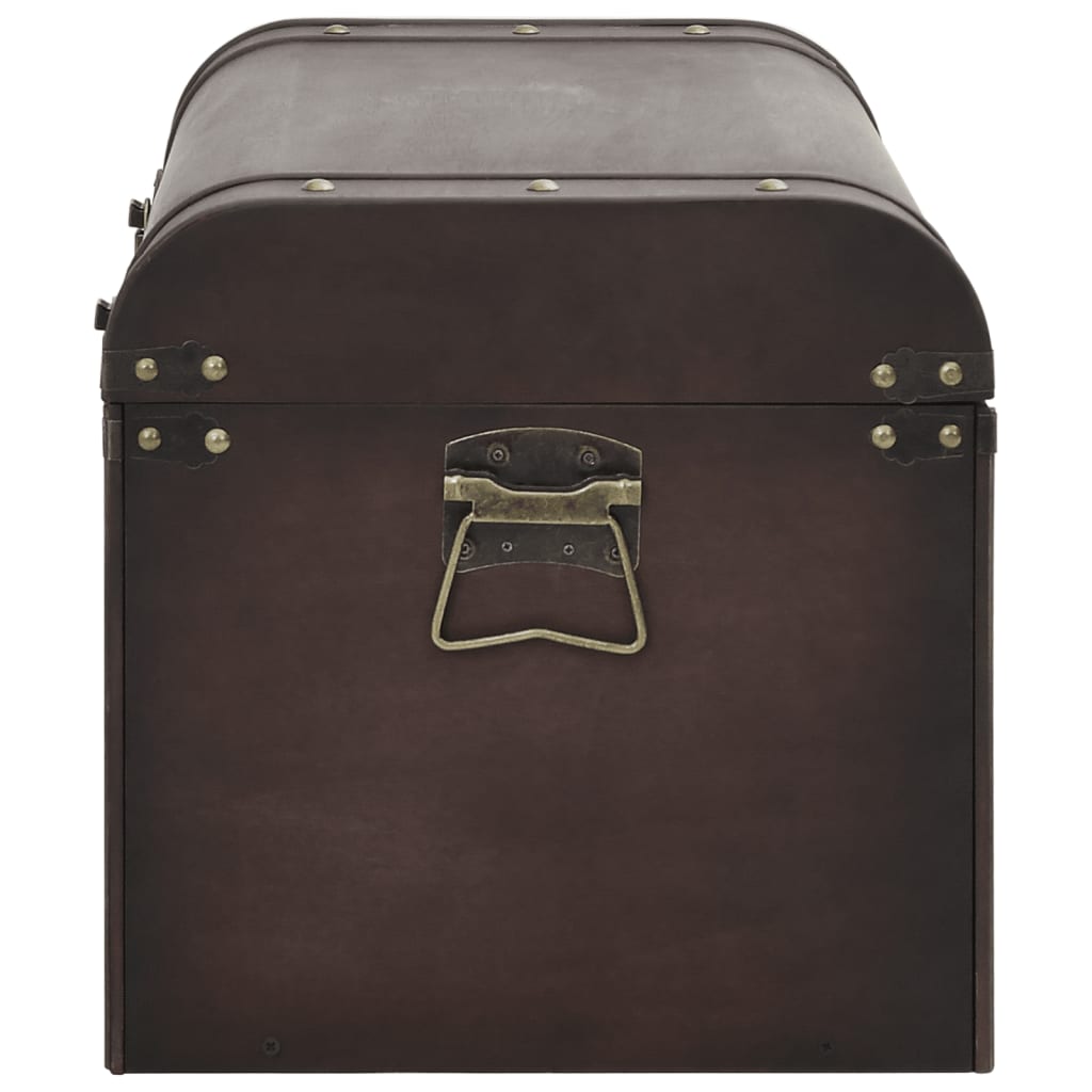 Treasure Chest With Latches Dark Brown Plywood