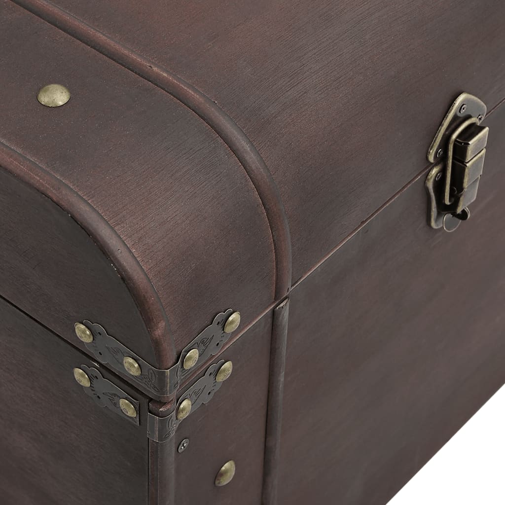 Treasure Chest With Latches Dark Brown Plywood