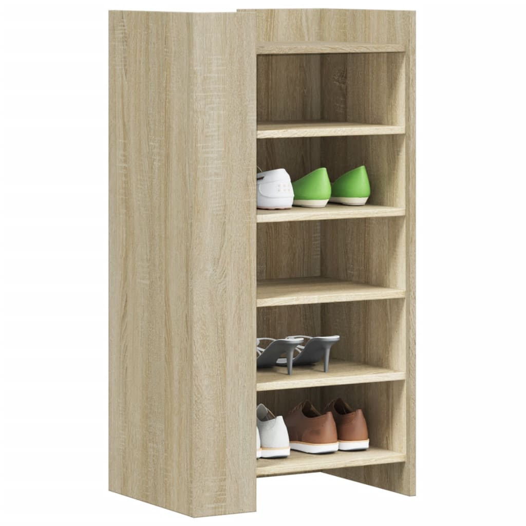 Shoe Cabinet Concrete 52X37.5X100 Cm Engineered Wood