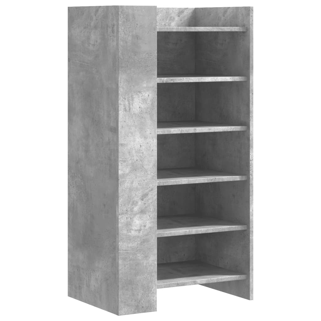 Shoe Cabinet Concrete 52X37.5X100 Cm Engineered Wood