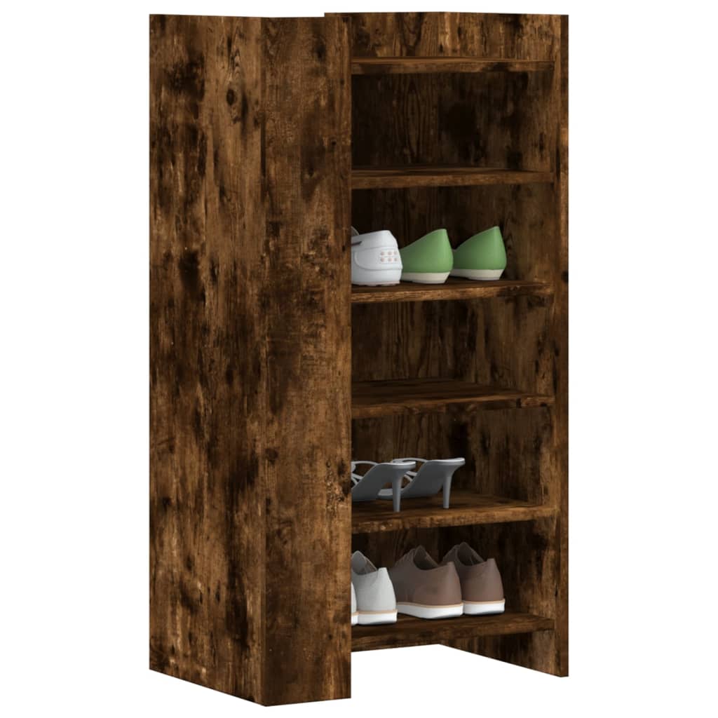 Shoe Cabinet Concrete 52X37.5X100 Cm Engineered Wood