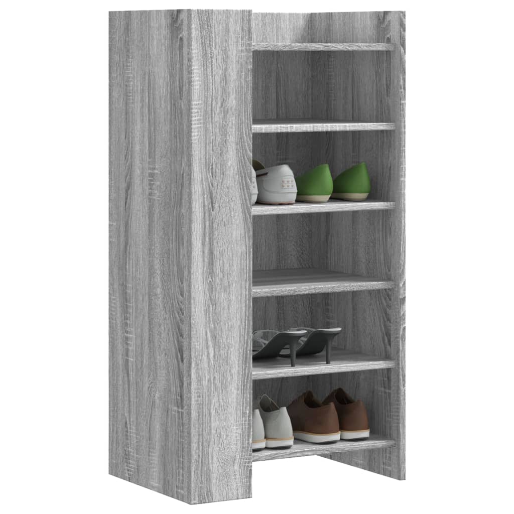 Shoe Cabinet Concrete 52X37.5X100 Cm Engineered Wood