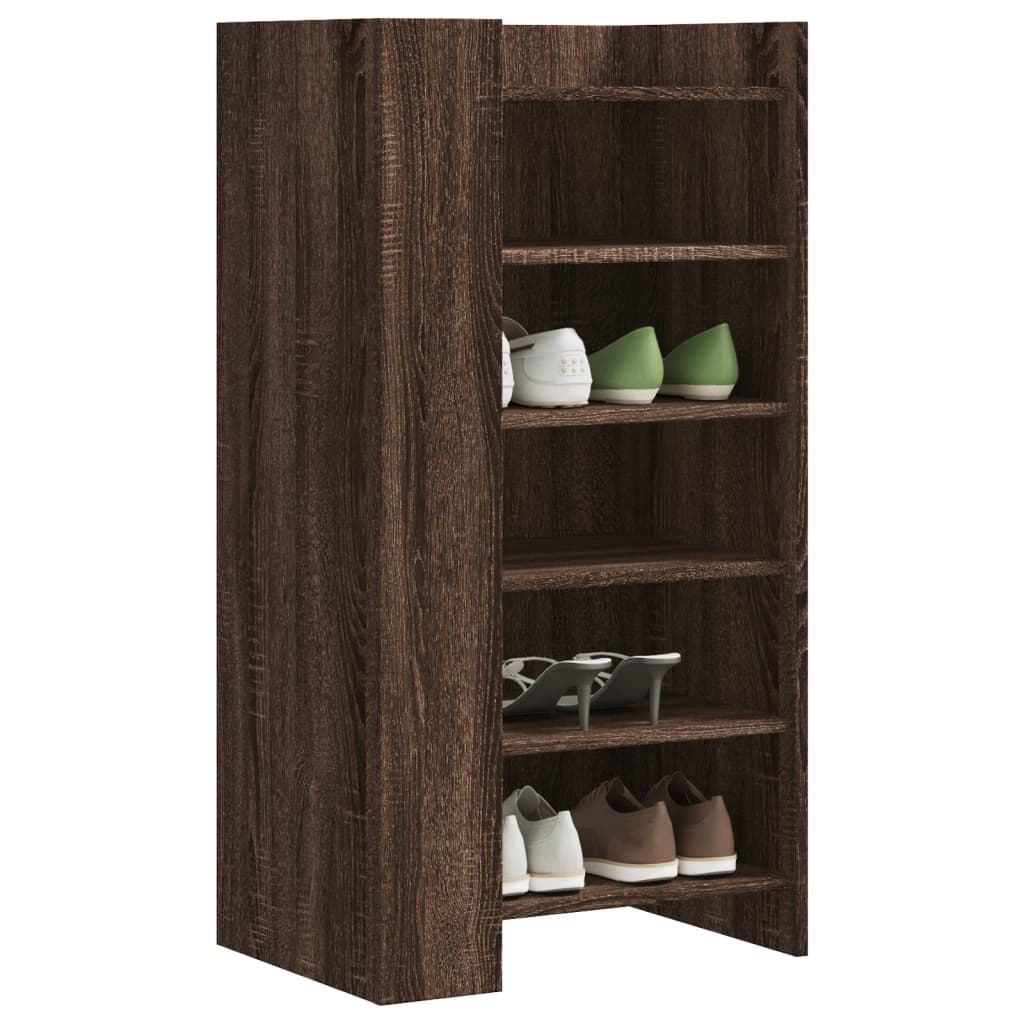 Shoe Cabinet Concrete 52X37.5X100 Cm Engineered Wood