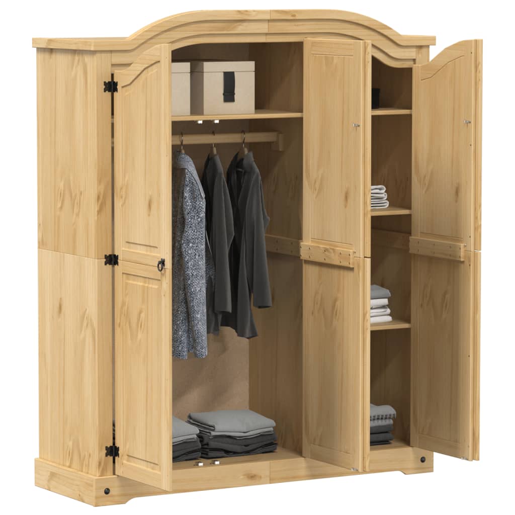 Wardrobe Corona 151.5X52X186 Cm Solid Wood Pine