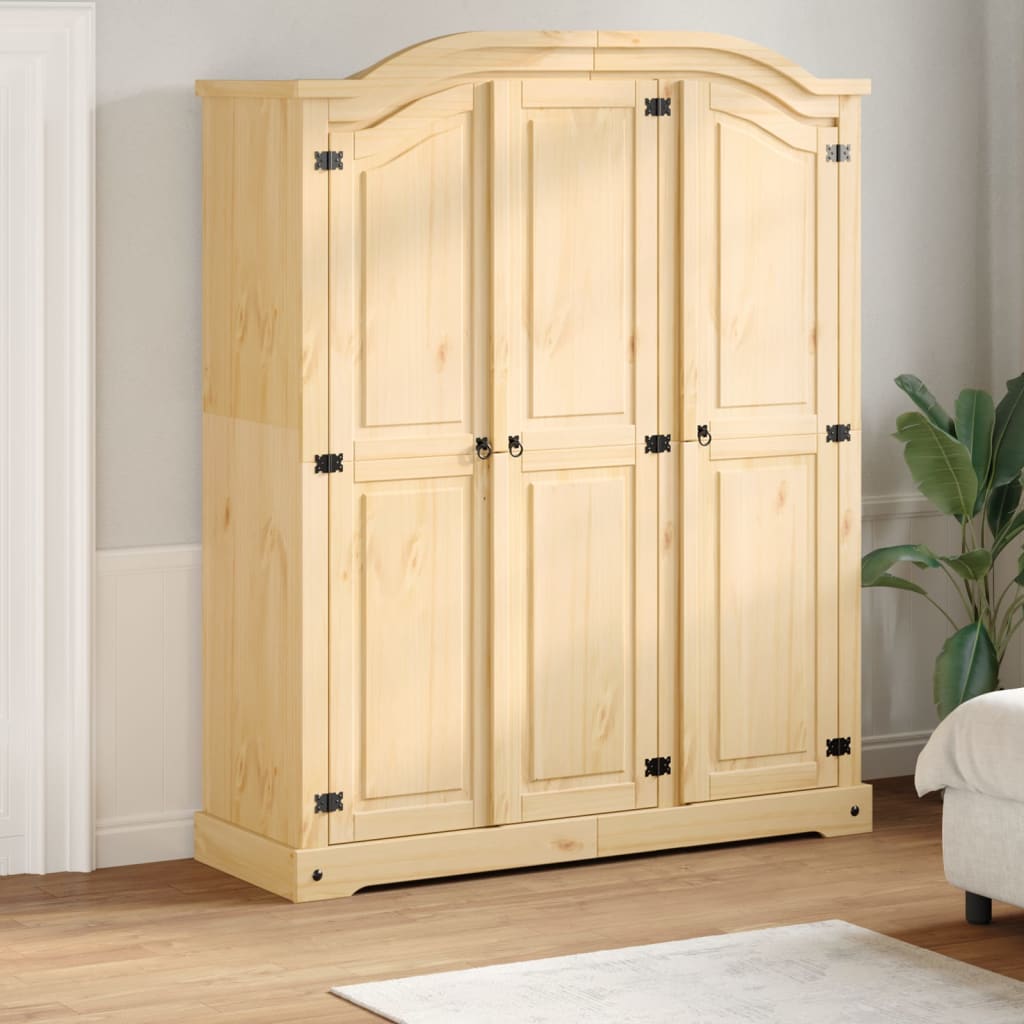 Wardrobe Corona 151.5X52X186 Cm Solid Wood Pine