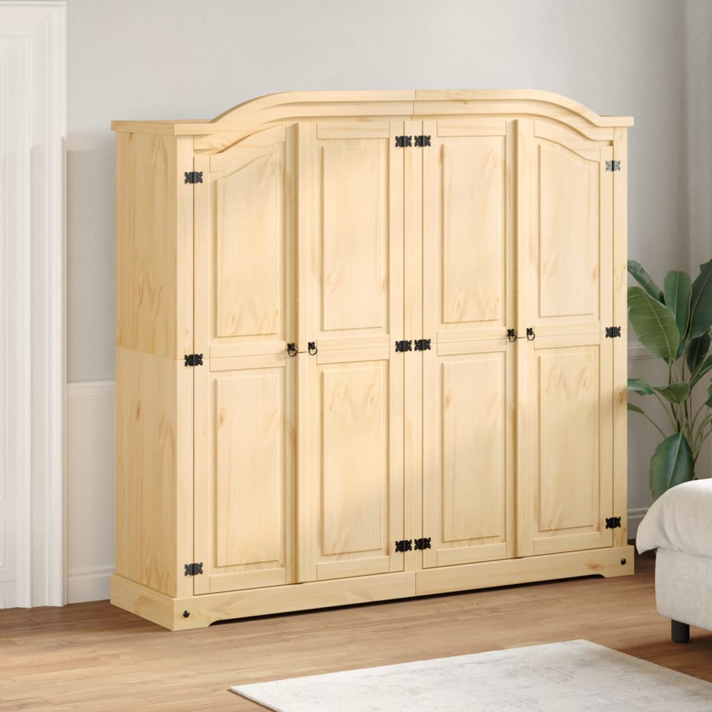 Wardrobe Corona 194X52X186 Cm Solid Wood Pine