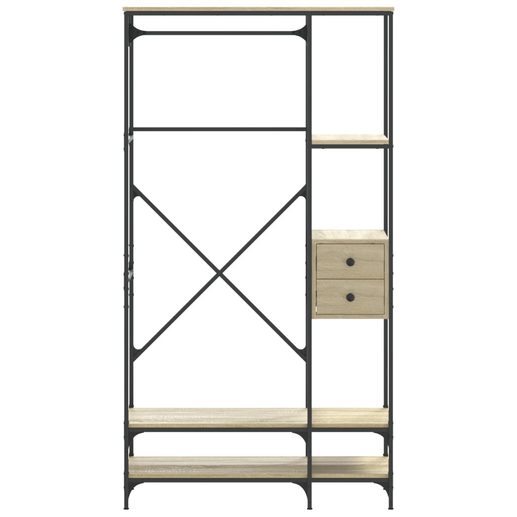 Clothes Rack With Shelves Engineered Wood
