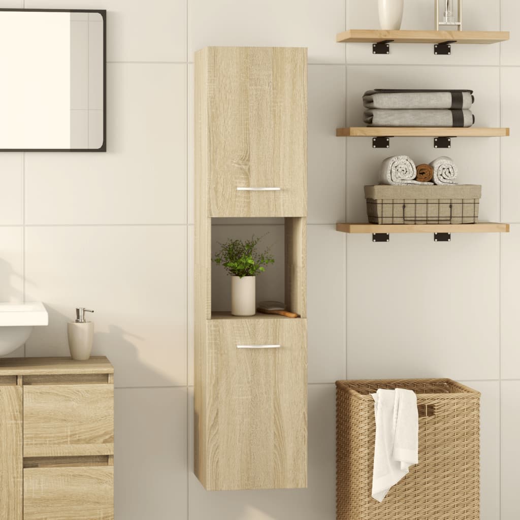 Bathroom Cabinet 30X30X130 Cm Engineered Wood