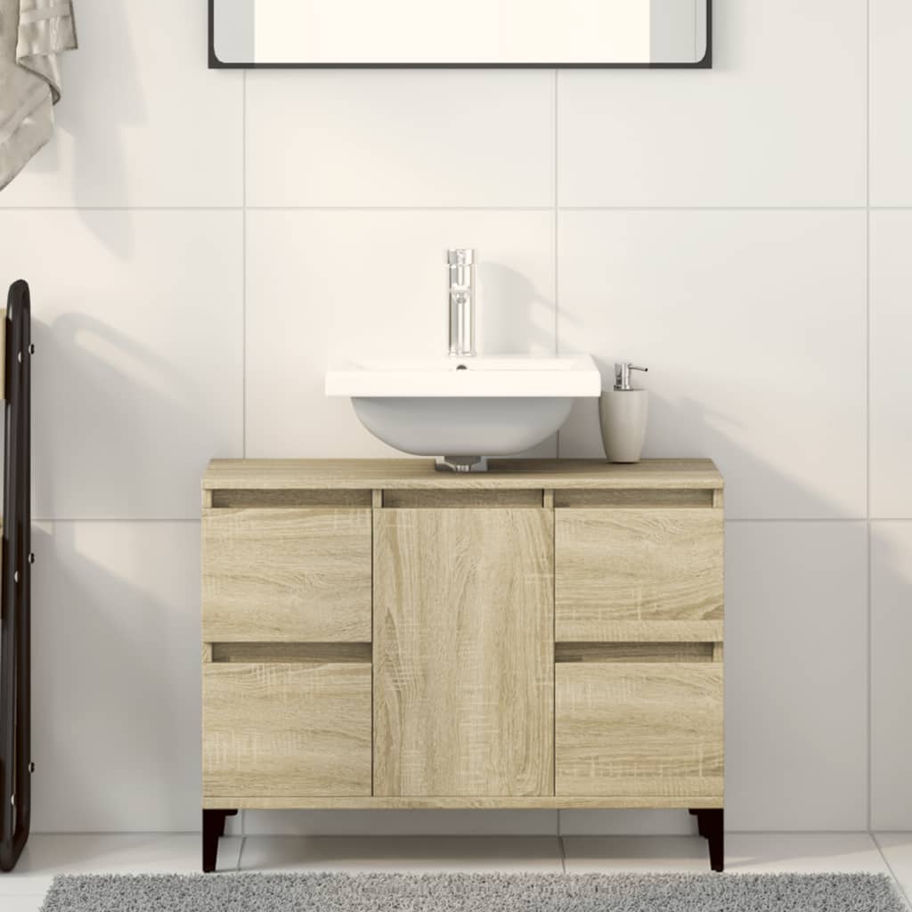 Sink Cabinet 80X33X60 Cm Engineered Wood