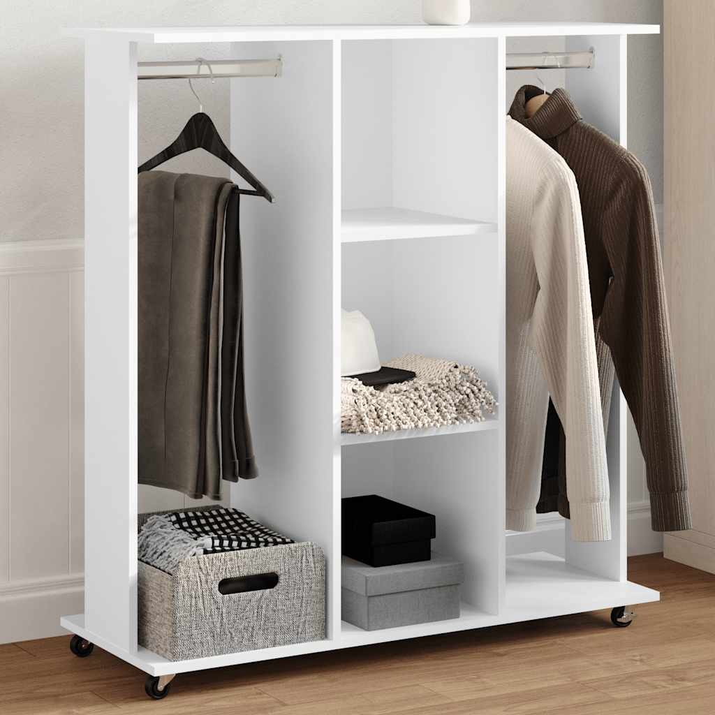 Wardrobe With Wheels 102X38X110 Cm Engineered Wood