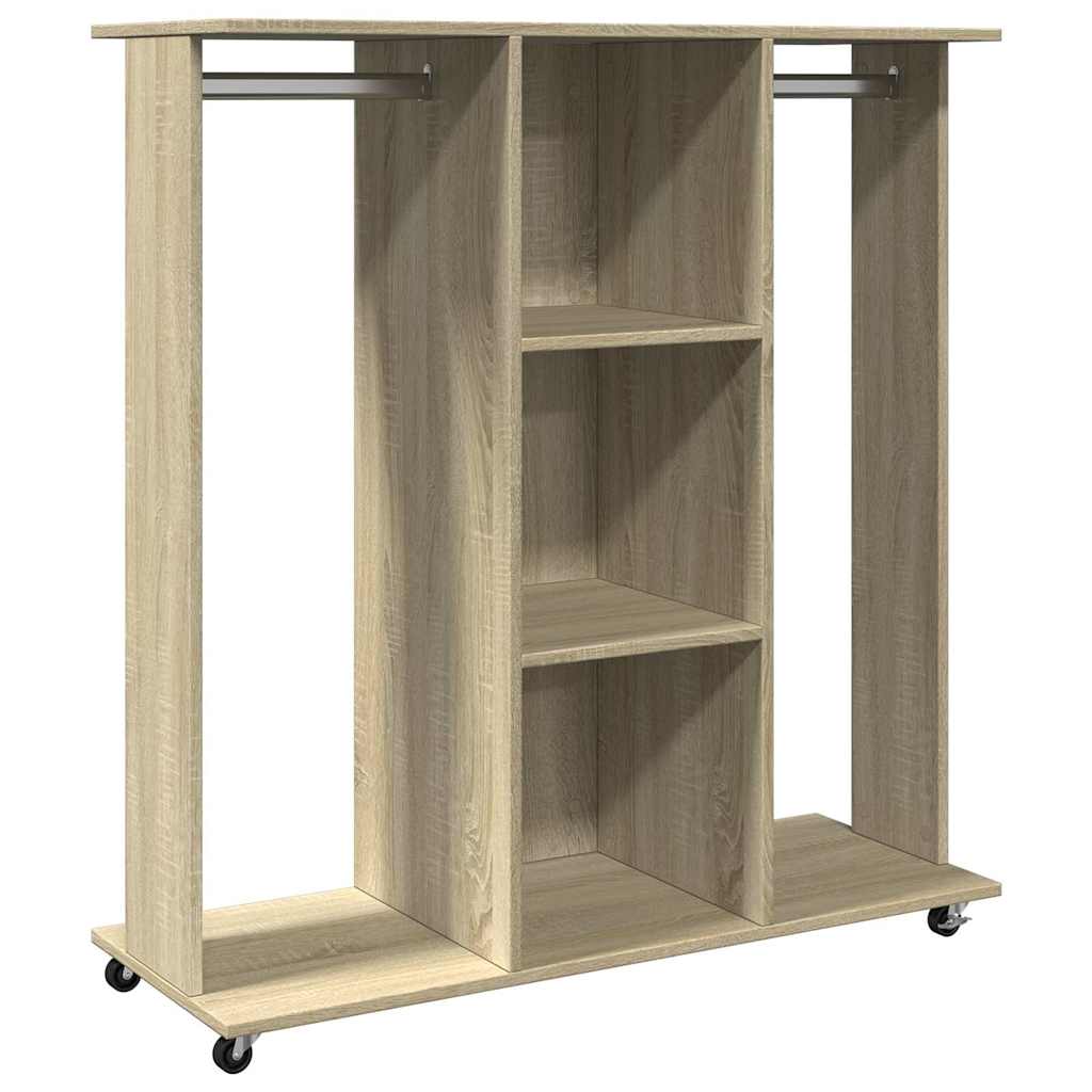 Wardrobe With Wheels 102X38X110 Cm Engineered Wood