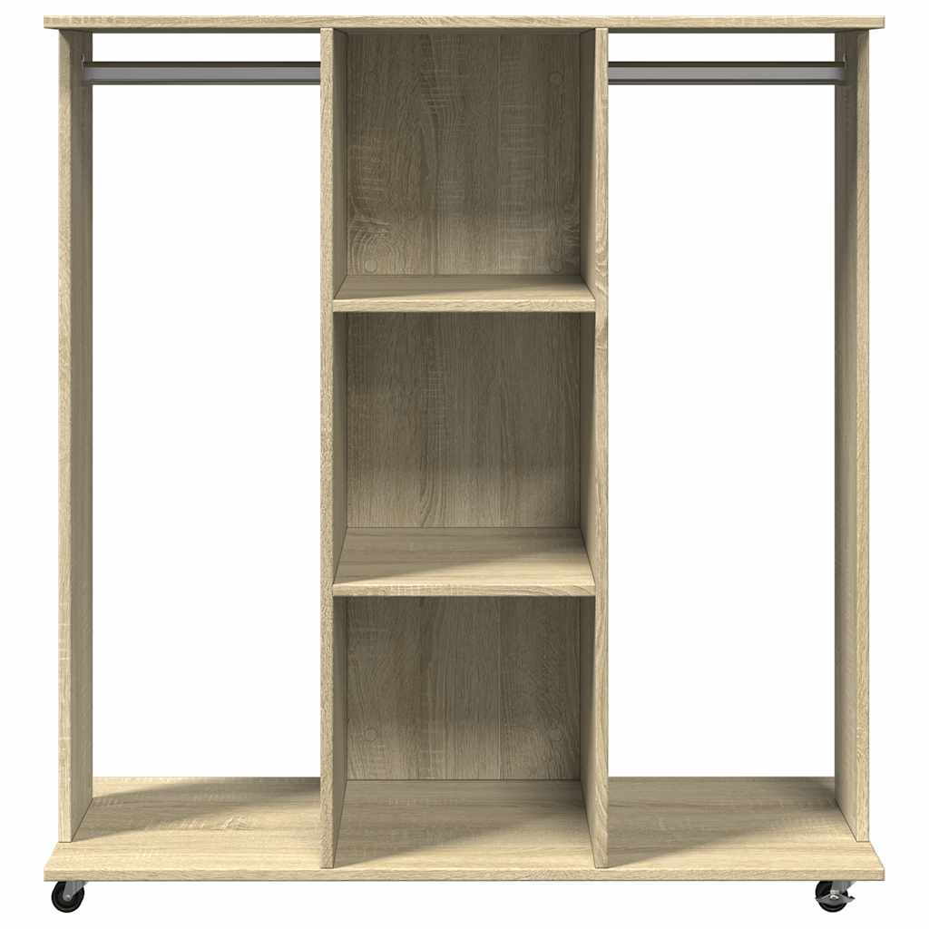 Wardrobe With Wheels 102X38X110 Cm Engineered Wood