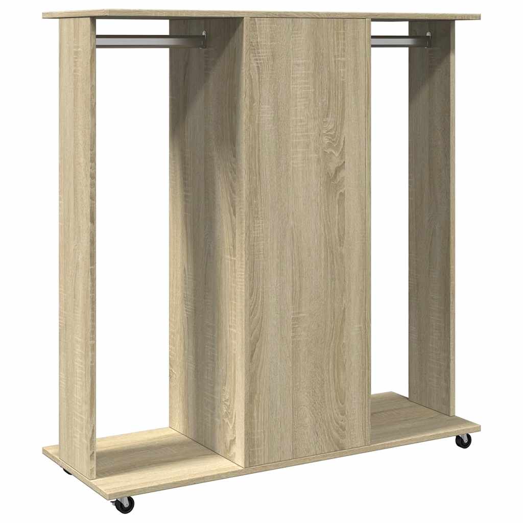 Wardrobe With Wheels 102X38X110 Cm Engineered Wood