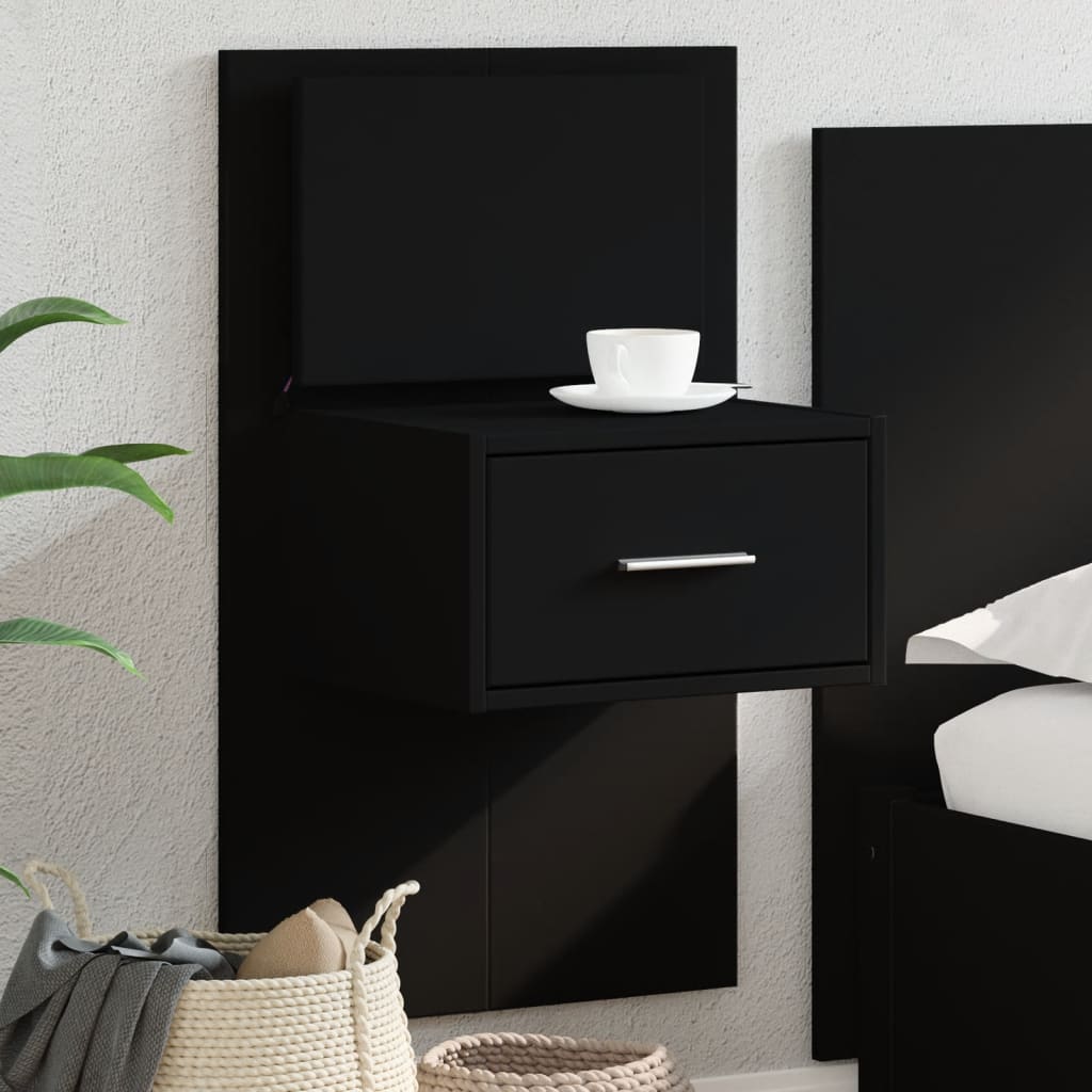 Wall-Mounted Bedside Cabinet With Led Lights