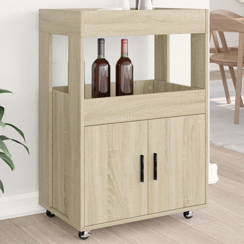 Bar Cart 60X39.5X89 Cm Engineered Wood