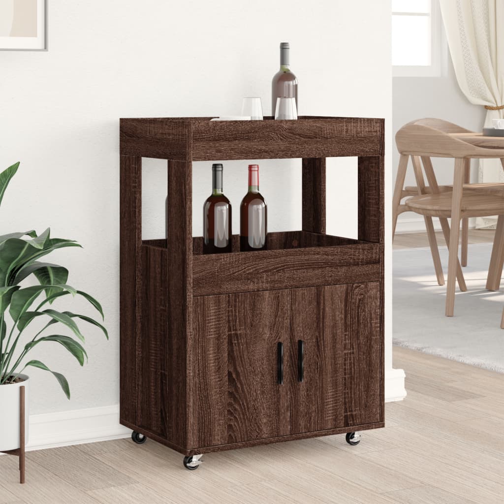 Bar Cart 60X39.5X89 Cm Engineered Wood