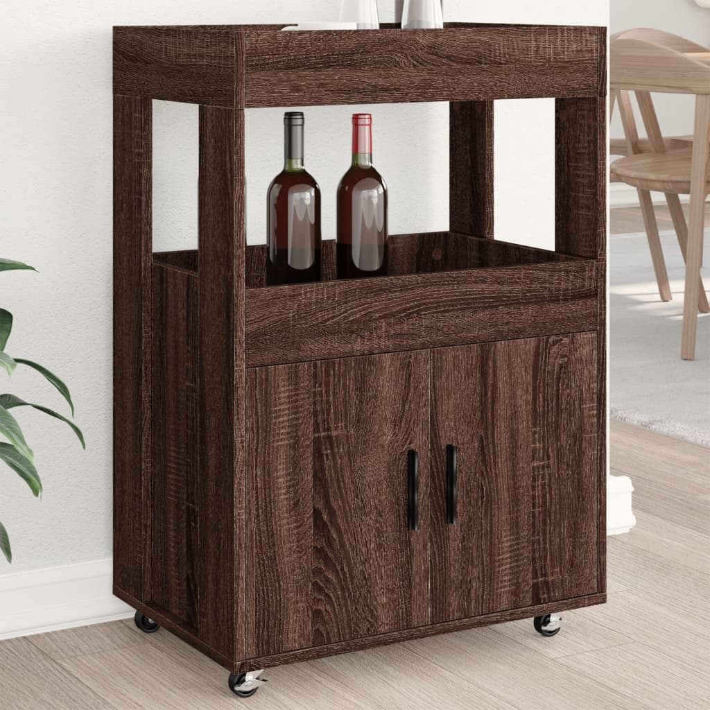 Bar Cart 60X39.5X89 Cm Engineered Wood