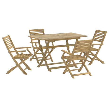 5 Piece Garden Dining Set Solid Wood Acacia