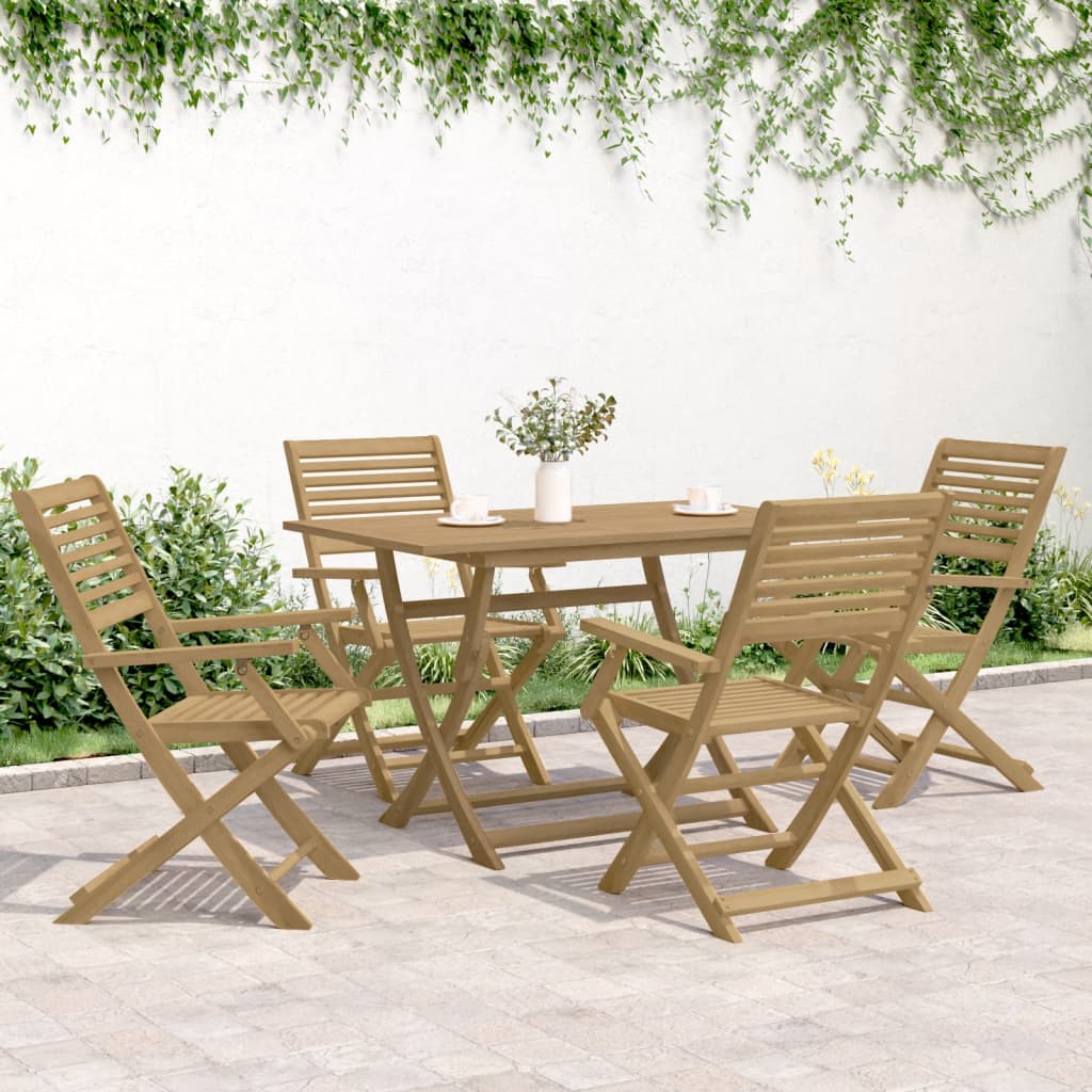 5 Piece Garden Dining Set Solid Wood Acacia