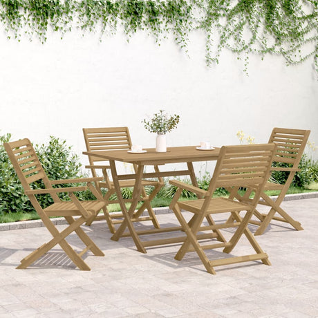 5 Piece Garden Dining Set Solid Wood Acacia