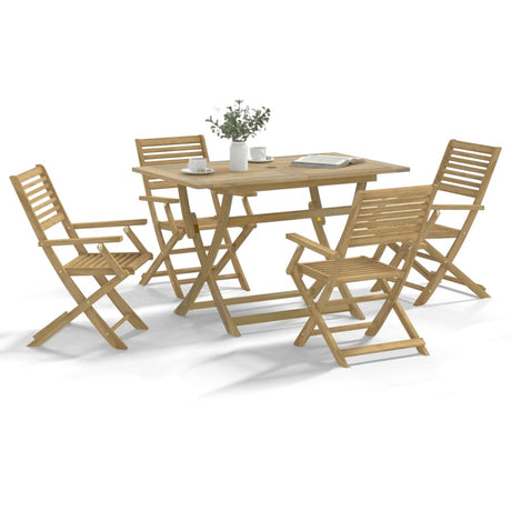 5 Piece Garden Dining Set Solid Wood Acacia