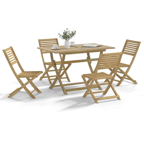 5 Piece Garden Dining Set Solid Wood Acacia