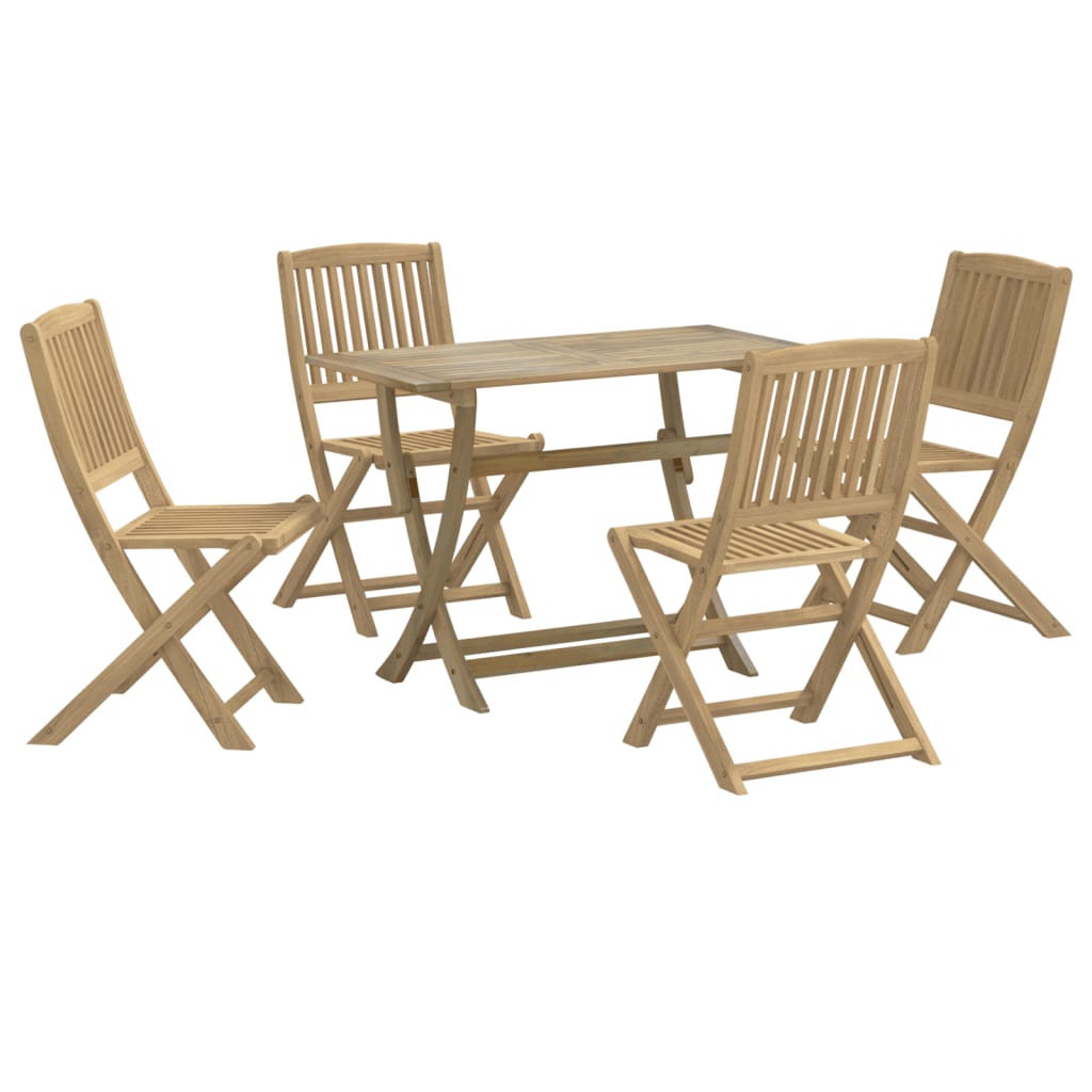 5 Piece Garden Dining Set Solid Wood Acacia