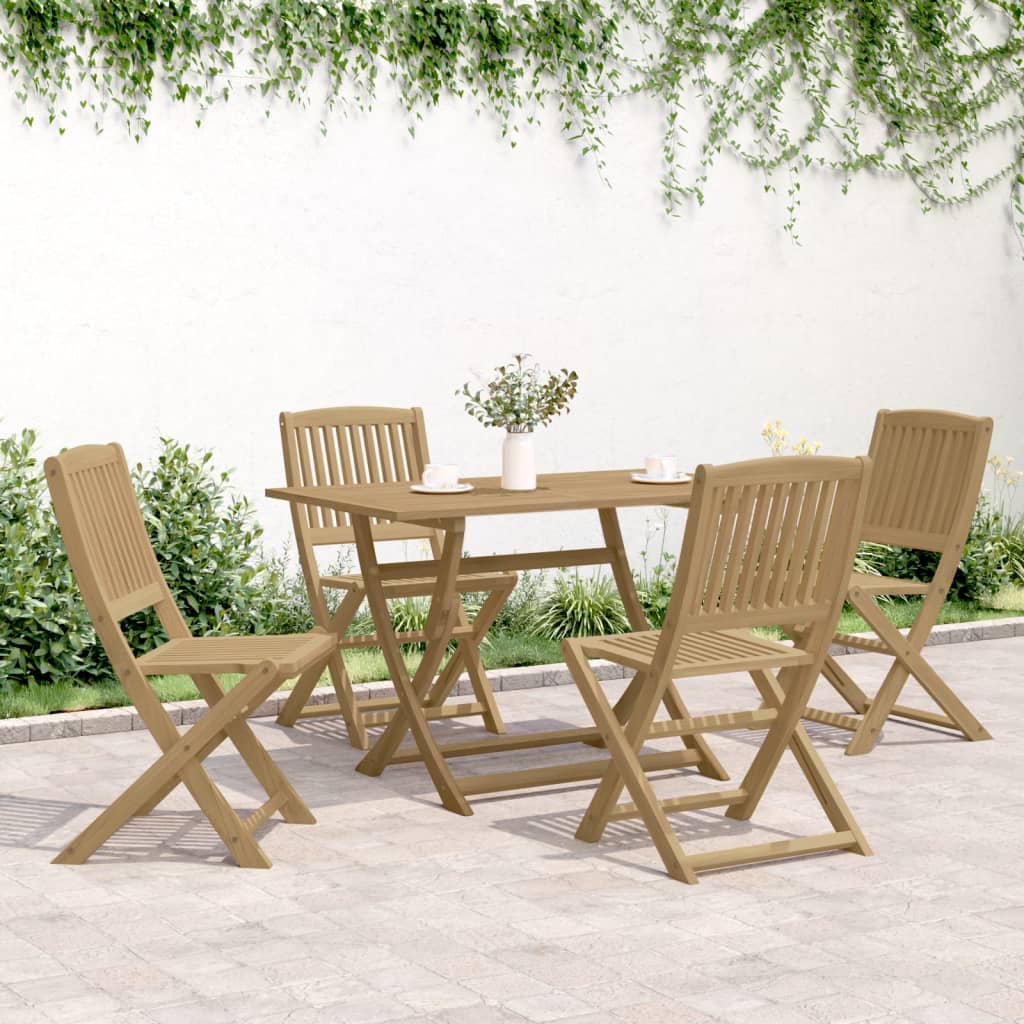 5 Piece Garden Dining Set Solid Wood Acacia