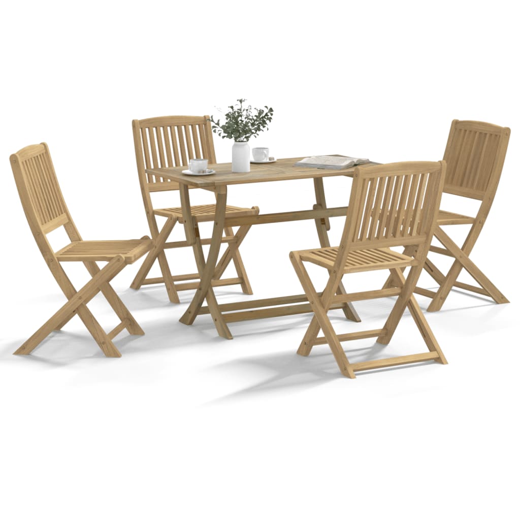 5 Piece Garden Dining Set Solid Wood Acacia