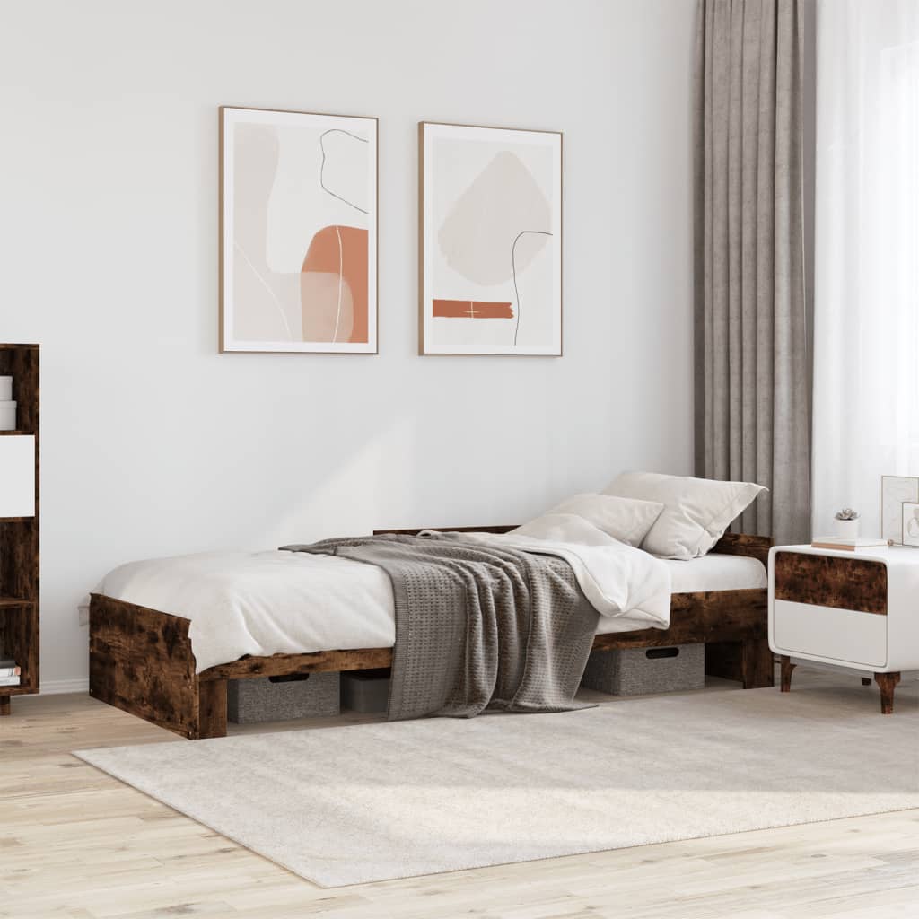 Bed Frame Without Mattress Single Engineered Wood