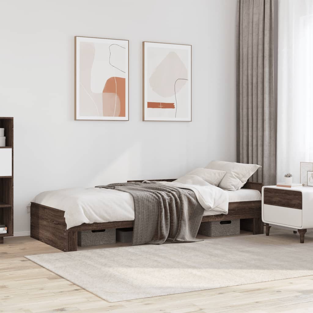Bed Frame Without Mattress Single Engineered Wood