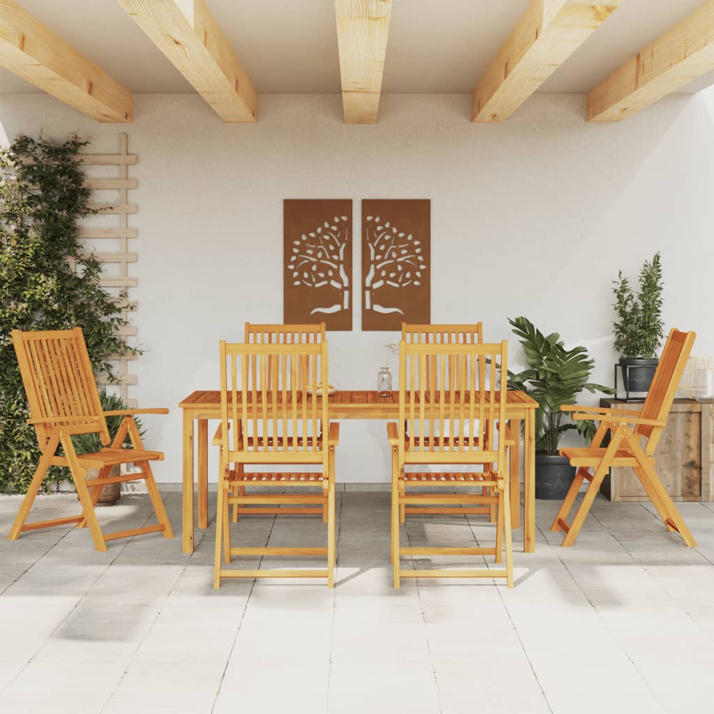 5 Piece Garden Dining Set Solid Wood Acacia
