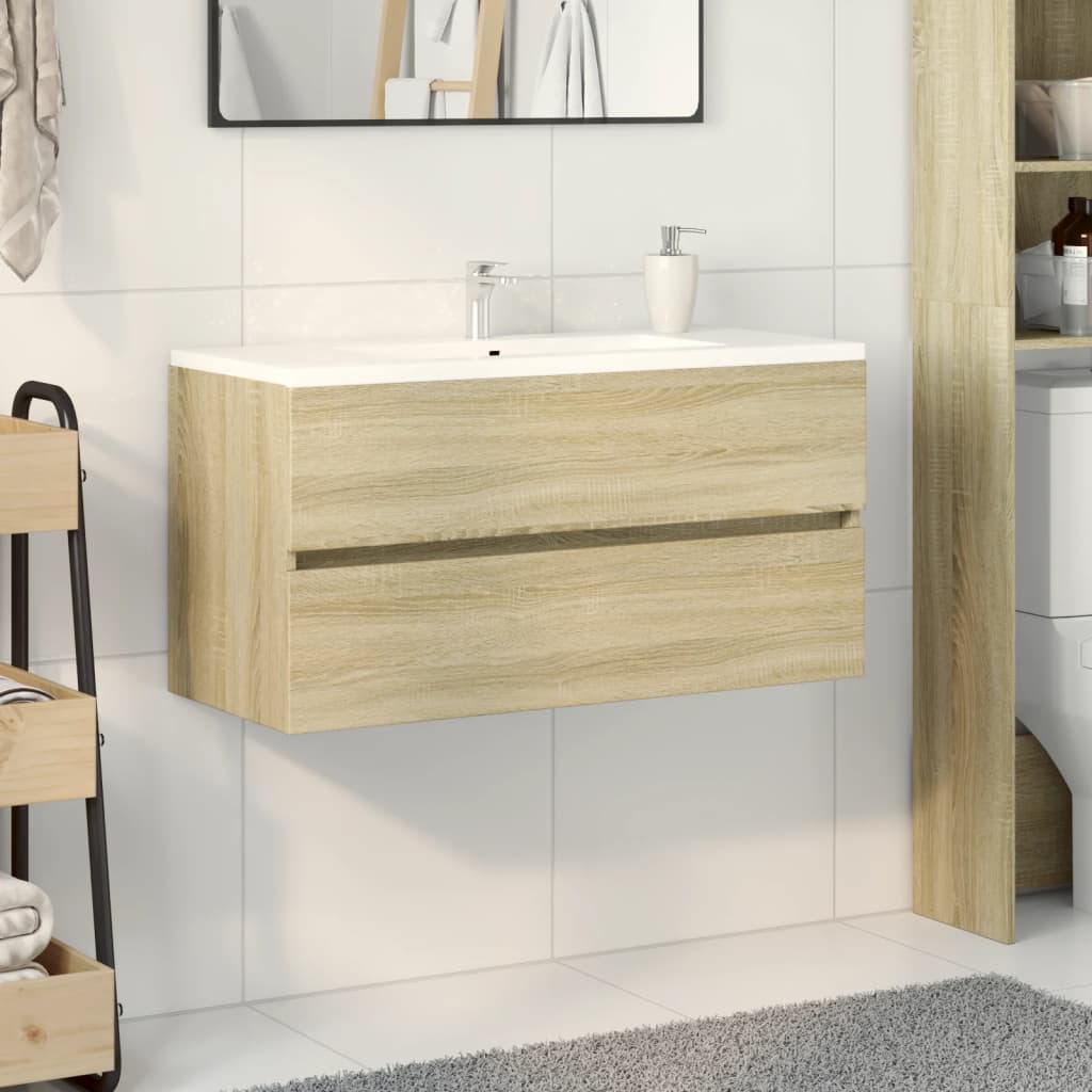Sink Cabinet Sonoma Oak 90X38.5X45 Cm Engineered Wood