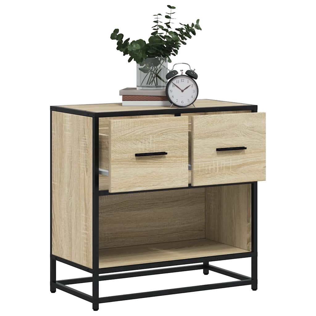 Bedside Cabinet 60X31X60 Cm Engineered Wood And Metal