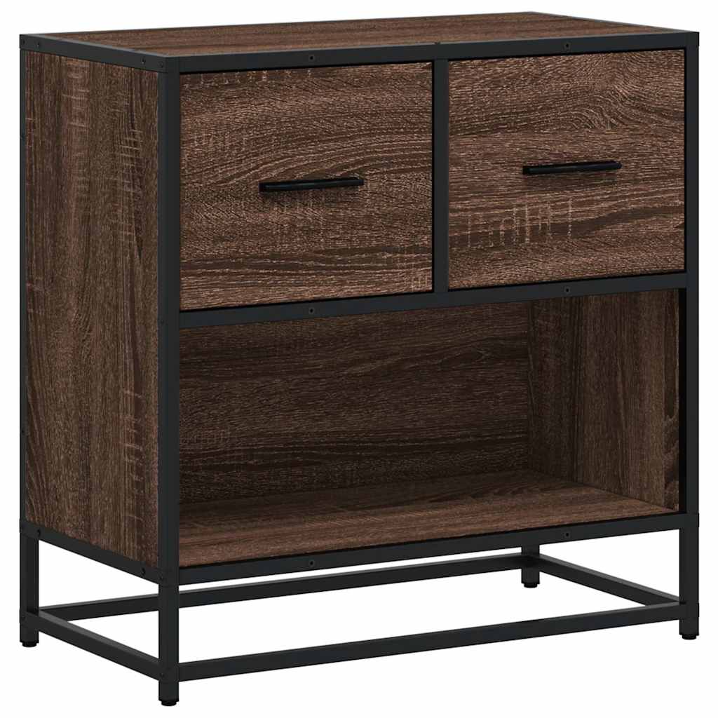 Bedside Cabinet 60X31X60 Cm Engineered Wood And Metal